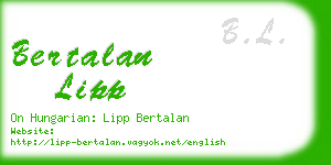 bertalan lipp business card